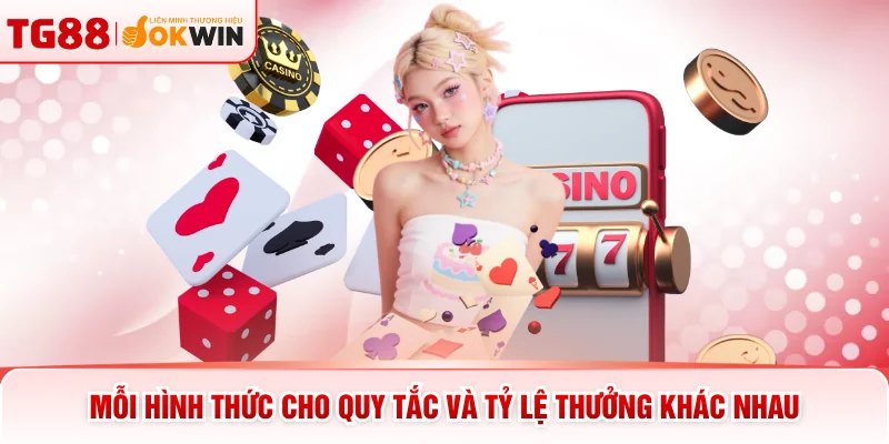 Mỗi hình thức cho quy tắc và tỷ lệ thưởng khác nhau